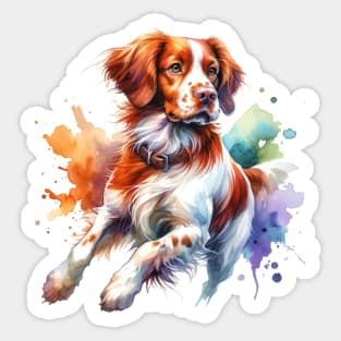 Brittany Watercolor Painting - Beautiful Dog Sticker